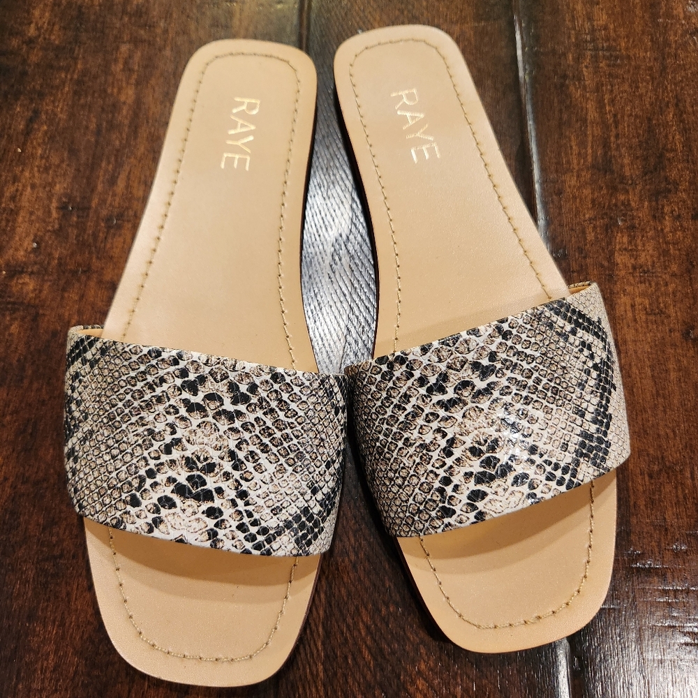 Raye Houston Sandal Croc-Embossed Leather Slip-On | Size 8 | Sold Out on Revolve